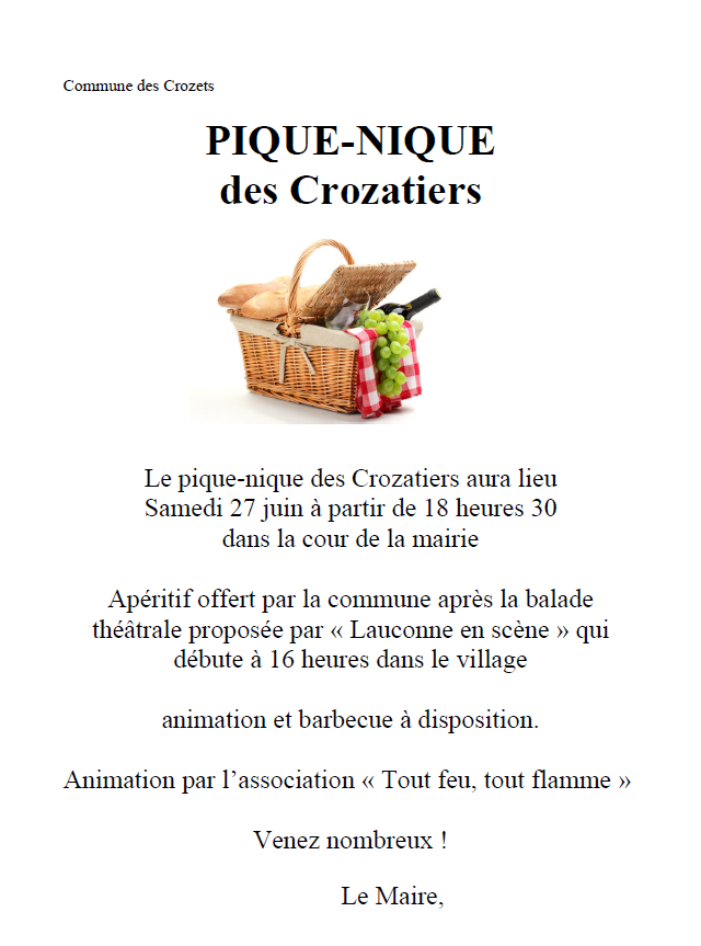Pique-nique des Crozatiers 2026